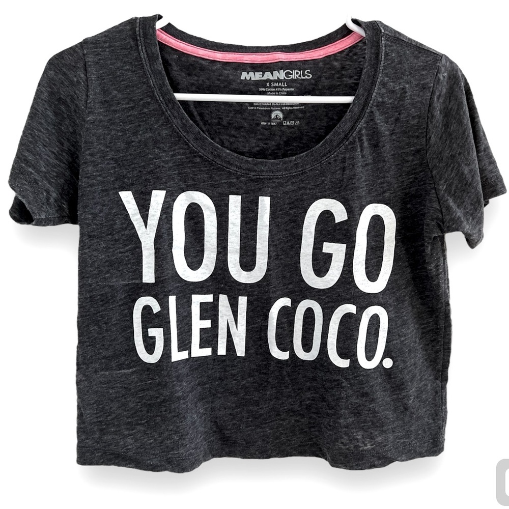 Mean Girls You Go Glen Coco Crop Top Heather Charcoal Size XS Paramount Official